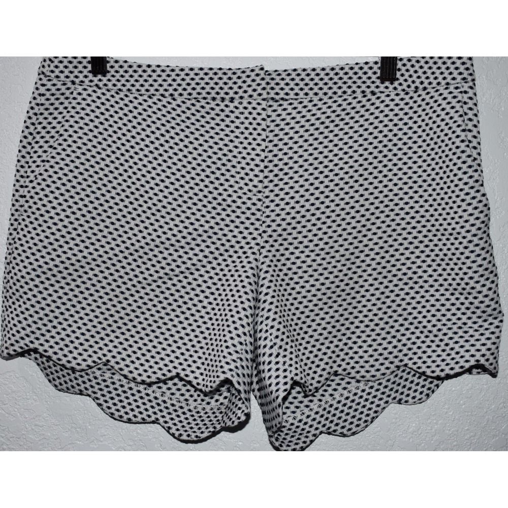 Saint Tropez West Scalloped Hem Polka Dot Shorts Navy White Size 10